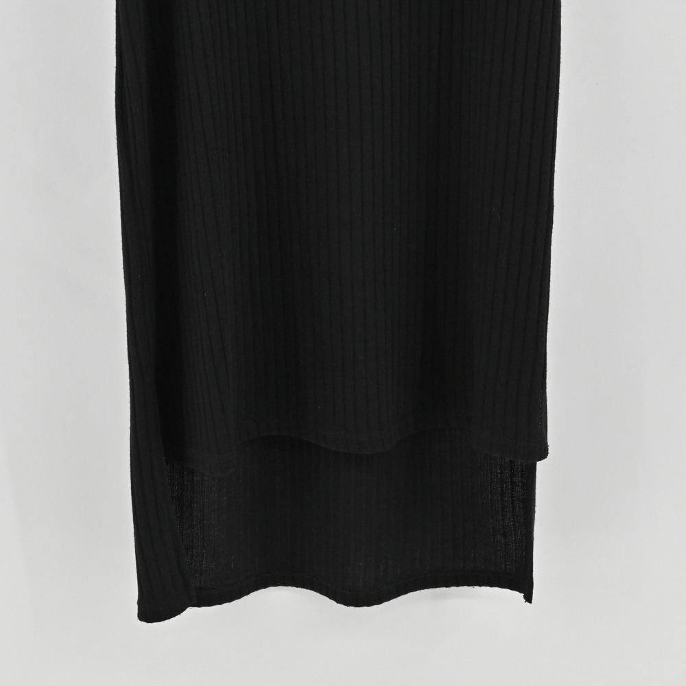 AQUA Mock Neck Ribbed Knit Sheath Dress Womens Size S Black Sleeveless LBD 6766 - Picture 10 of 13